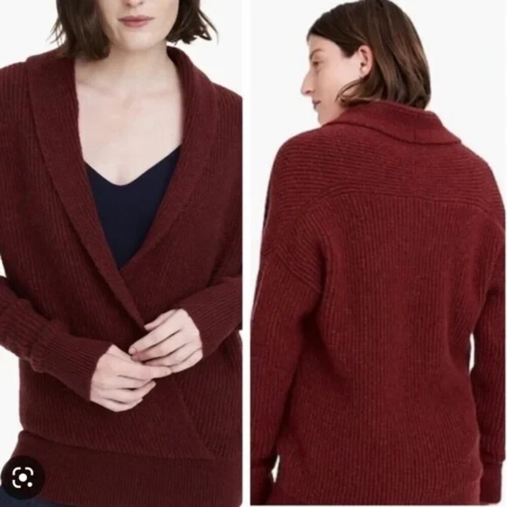 J CREW 365 Women Pullover Sweater Oversized V Neck Long Sleeve Sz S Orange 10-8 - Picture 1 of 9
